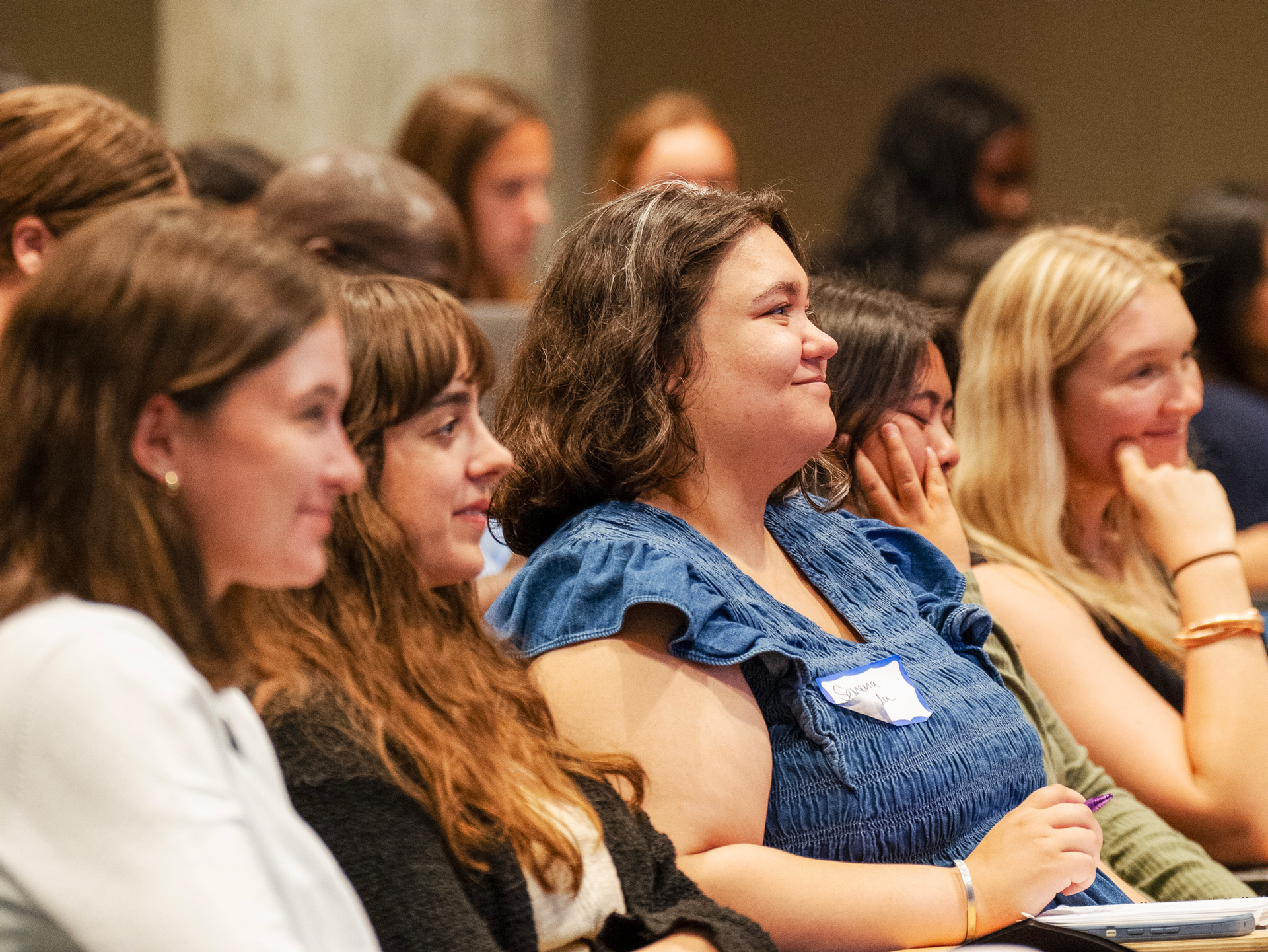 Students gather for the 2025 WashU Public Health student orientation.