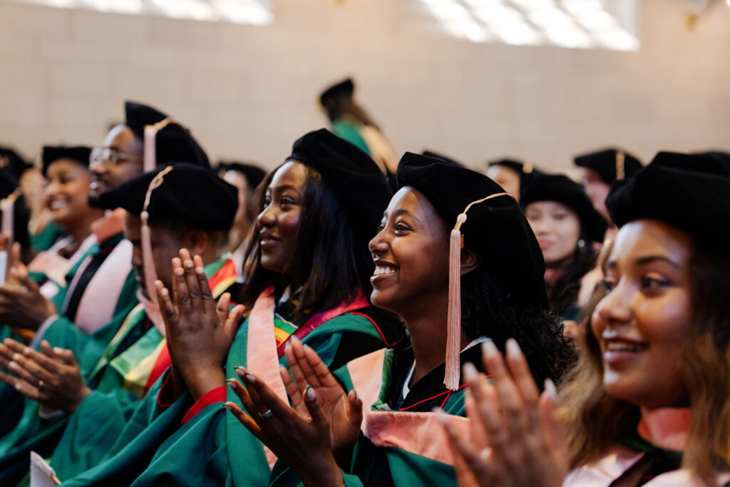 variety of photos of the graduation ceremony for the School of Public Health