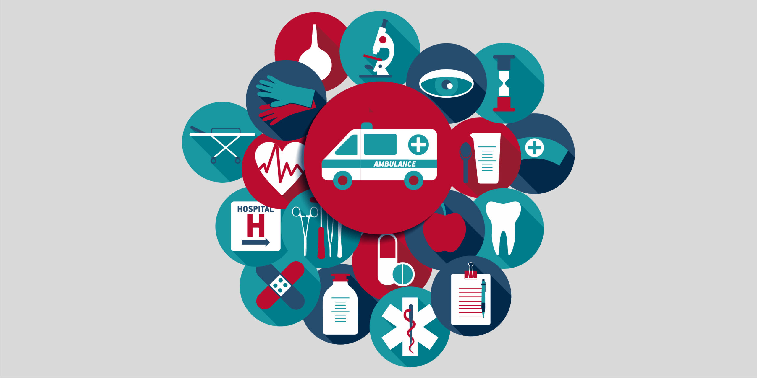 graphic art with symbols of healthcare